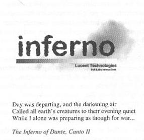 Officieel document van Lucent -- Inferno van Dante, een verhaal over de hel
